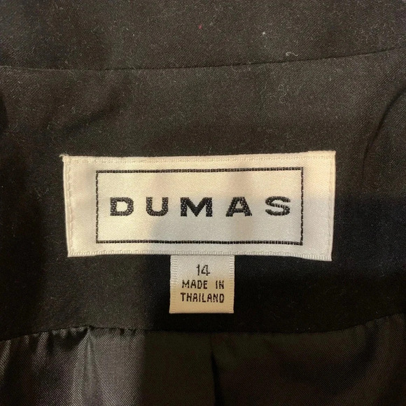 Dumas Women's Blazer Jacket Casual Work Black Button Pockets Size 14 - Picture 4 of 10
